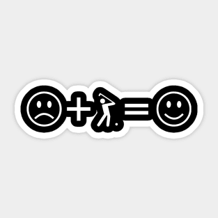 Sad + Golfing = Happy Sticker